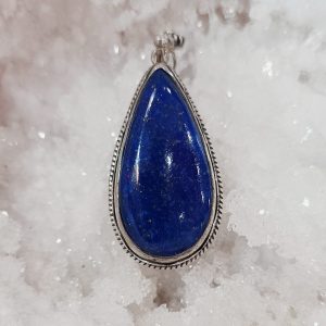 Pendentif lapis lazuli cerclé argent