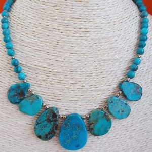 Collier-pierres turquoise