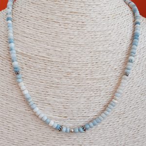 Collier-pierres opale bleue